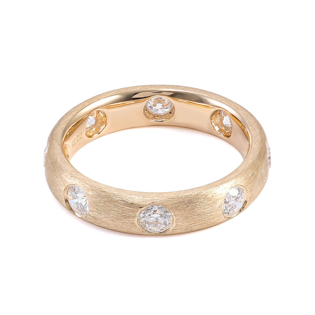 Celestial Brushed Star Ring | 18K Solid Gold - Detail View 4 | Pebble and Glow D VVS1 Lab Grown Diamond