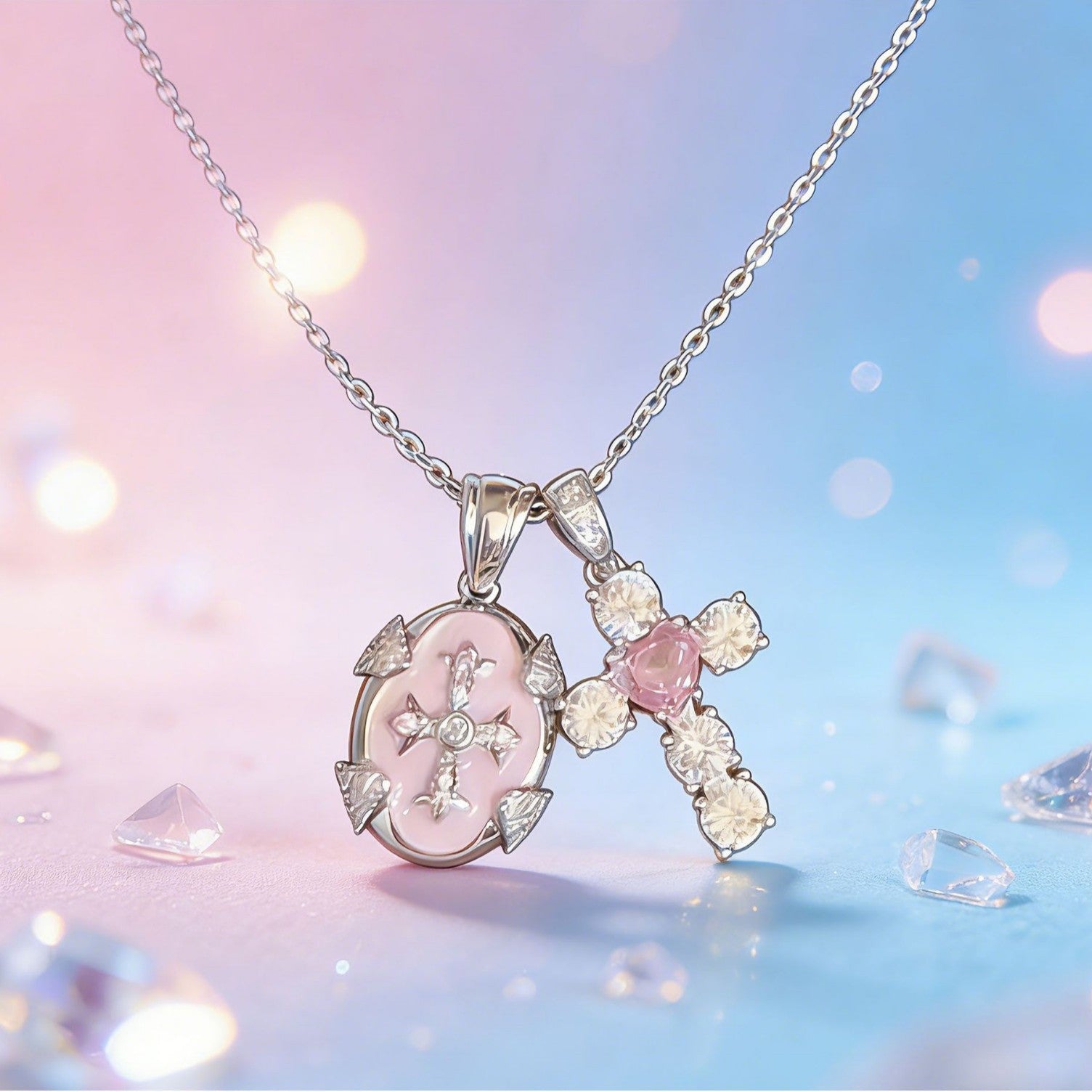 Celestial Cross Choker | 18K Gold Plated - Detail View 1 | Pebble and Glow Premium Jewelry