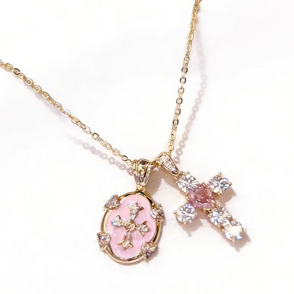 Celestial Cross Choker | 18K Gold Plated - Detail View 4 | Pebble and Glow Premium Jewelry