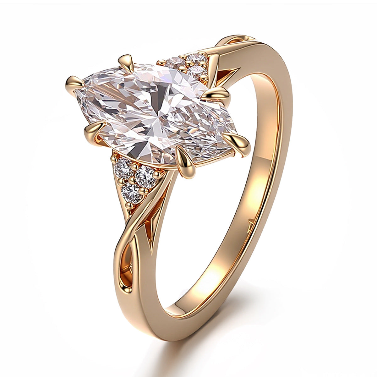 Luna Solitaire Diamond Ring | 18K Solid Gold - Detail View 4 | Pebble and Glow D VVS1 Lab Grown Diamond