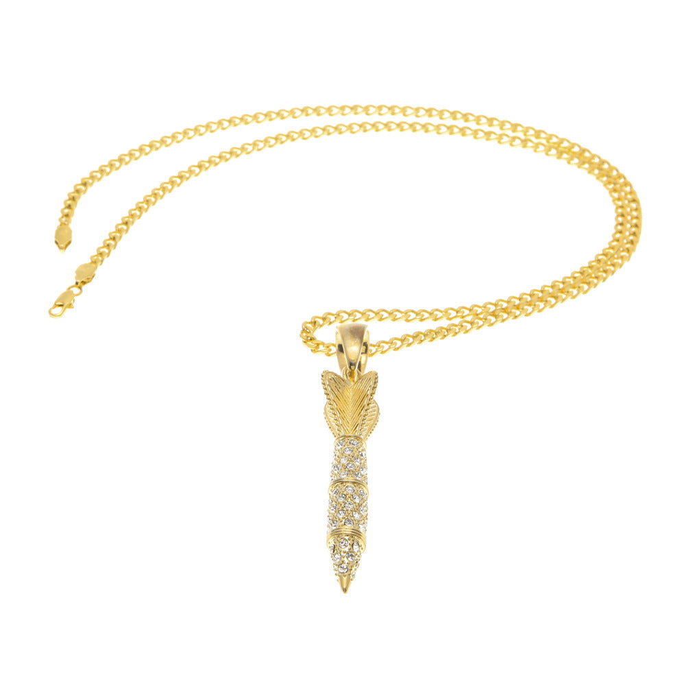 Celestial Rocket Pendant | 18K Gold Plated - Detail View 4 | Pebble and Glow Premium Jewelry