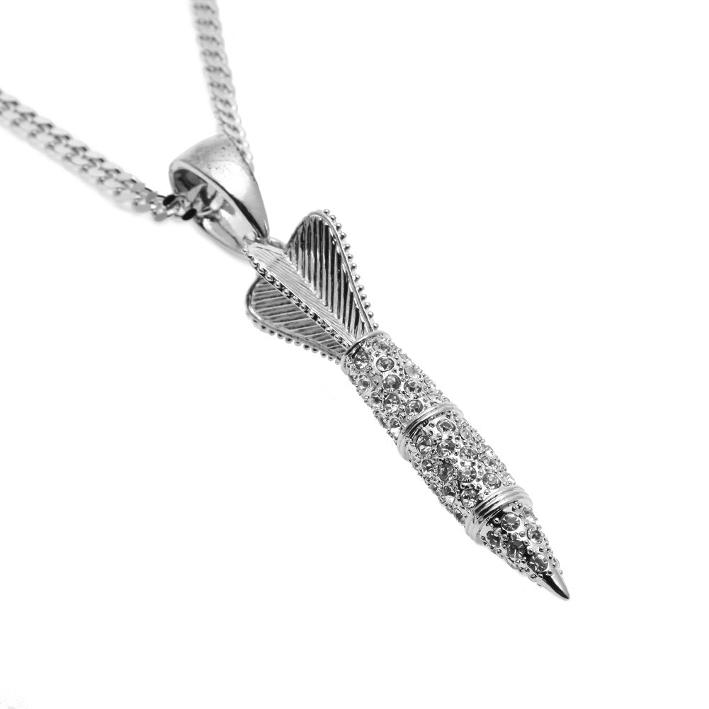 Celestial Rocket Pendant | 18K Gold Plated - Detail View 6 | Pebble and Glow Premium Jewelry