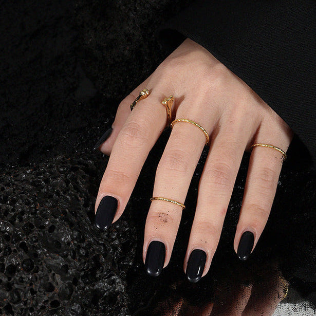 Handcrafted Crushed Chrome | Artisanal Urban Ring - Alternate View 7 - Pebble and Glow Luxury Jewelry