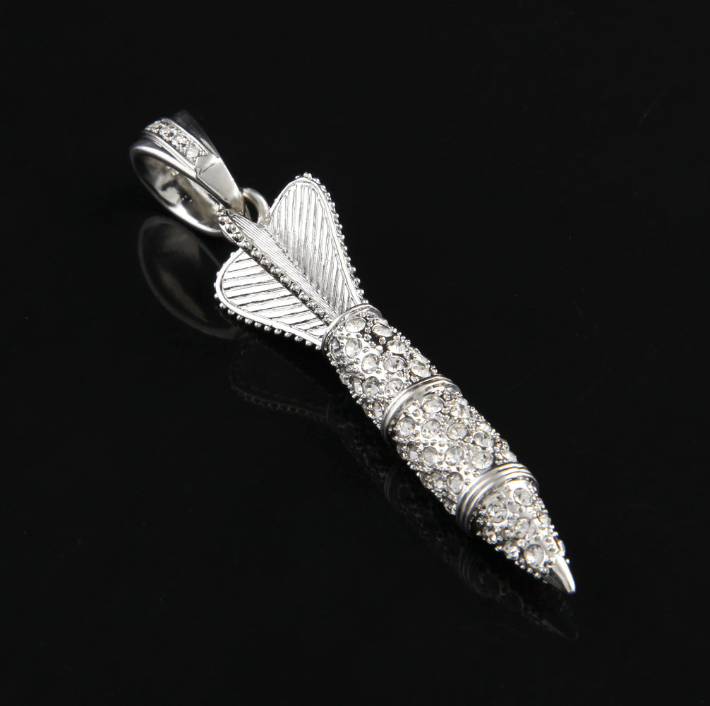 Celestial Rocket Pendant | 18K Gold Plated - Detail View 2 | Pebble and Glow Premium Jewelry