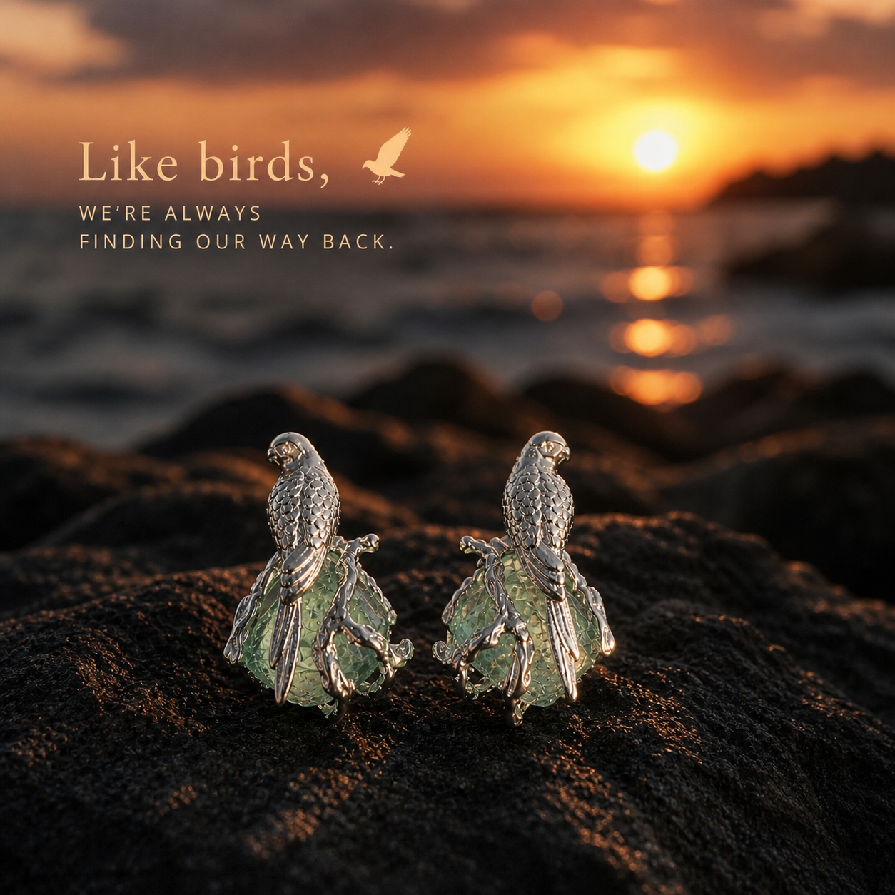 Flying Bird Fluorite Earrings 🕊️
