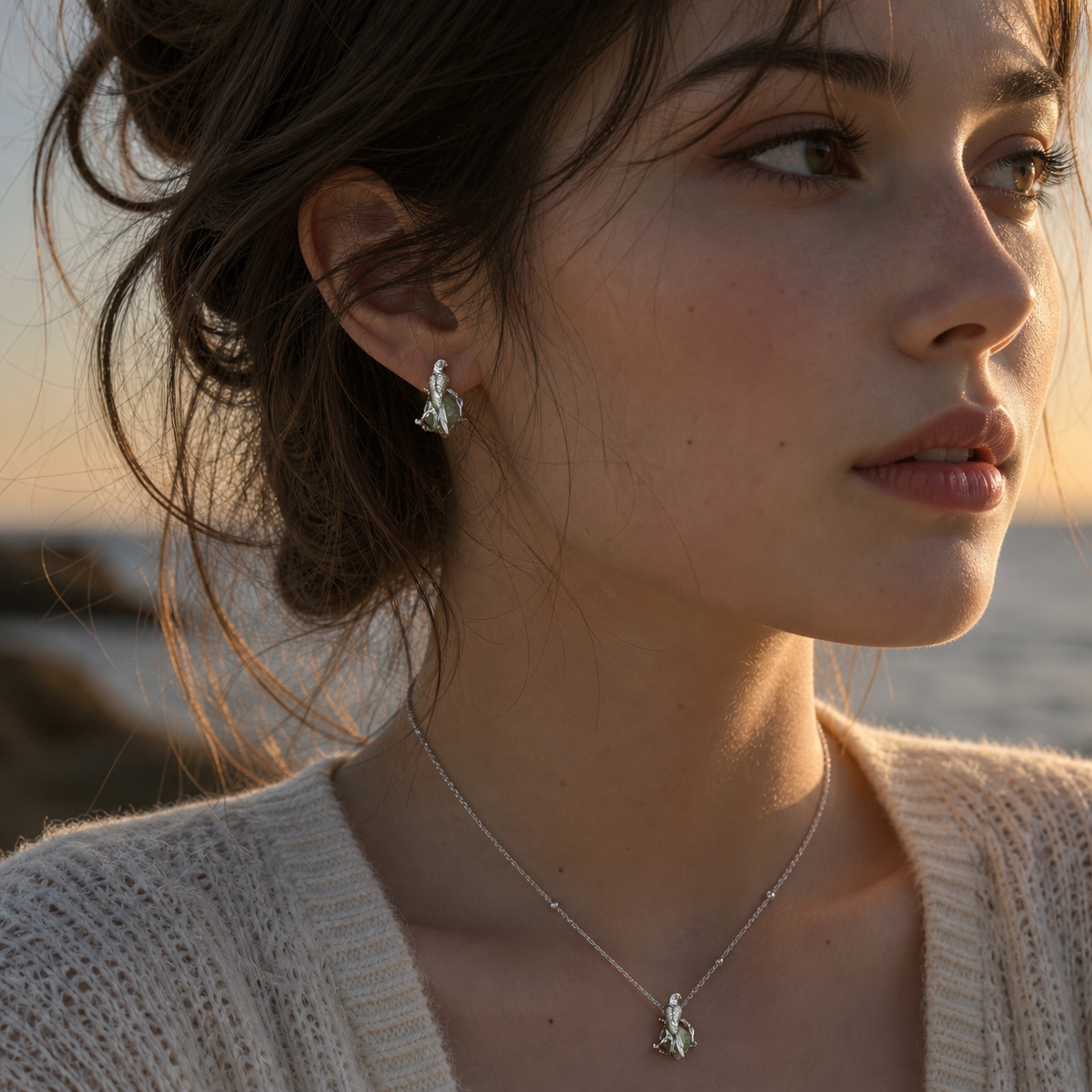 Flying Bird Fluorite Earrings 🕊️