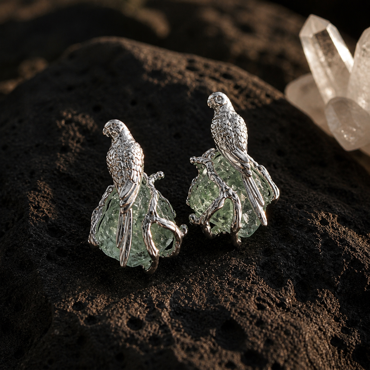 Flying Bird Fluorite Earrings 🕊️