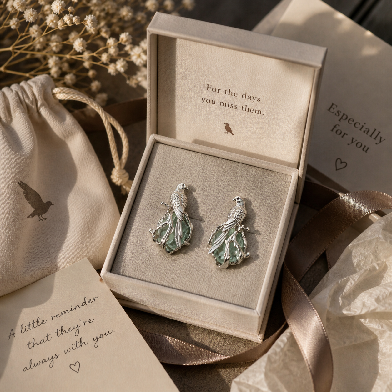 Flying Bird Fluorite Earrings 🕊️