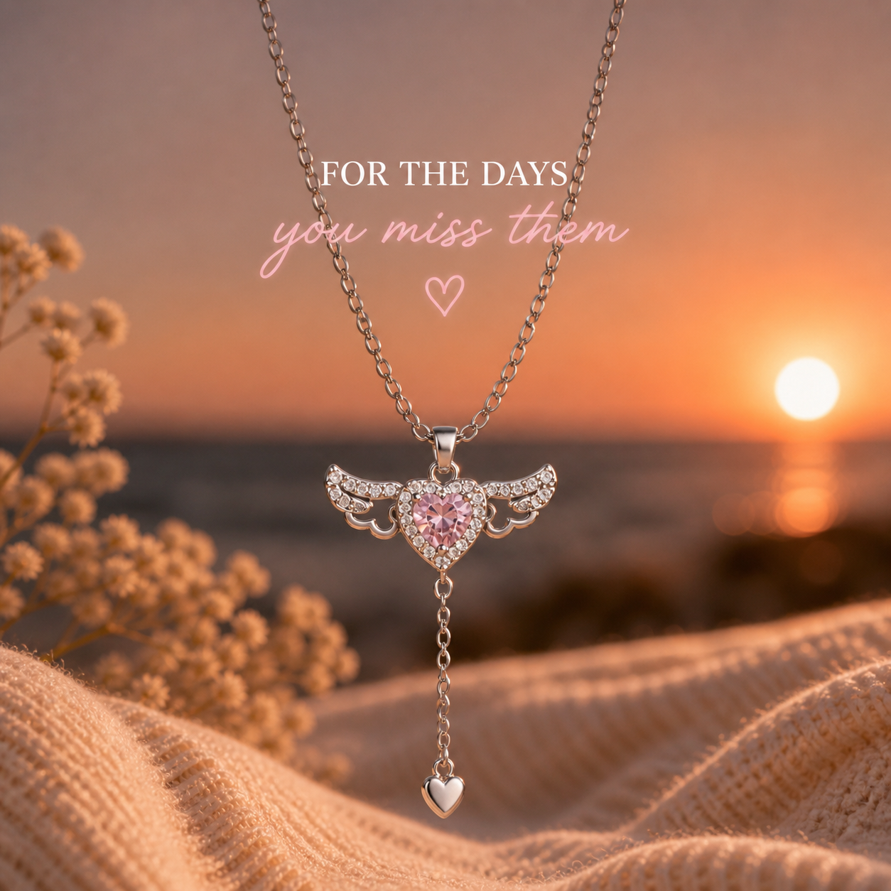 Angel Wings Heart Necklace 💖