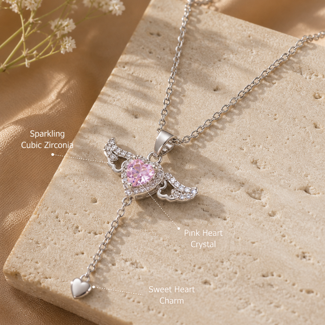 Angel Wings Heart Necklace 💖