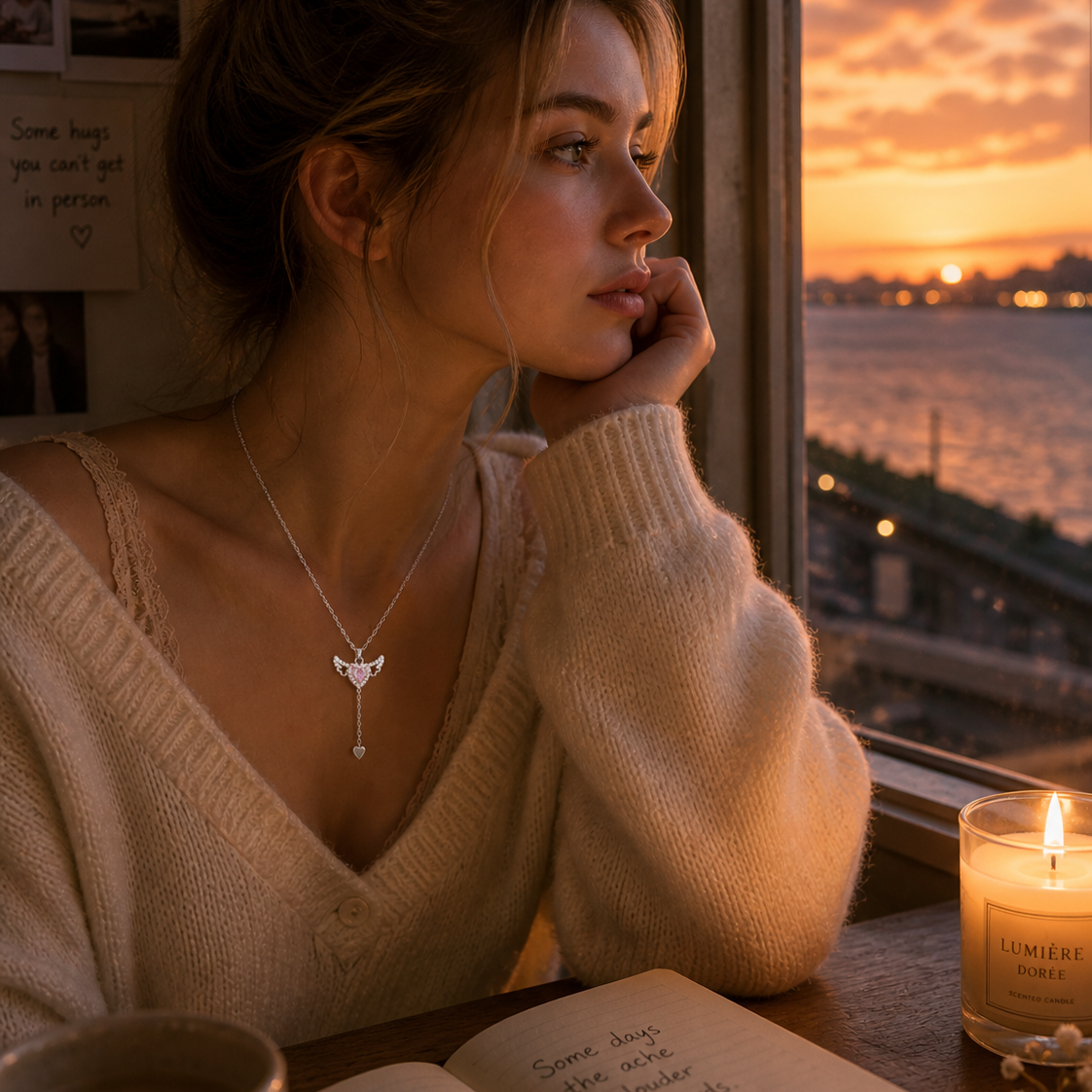 Angel Wings Heart Necklace 💖