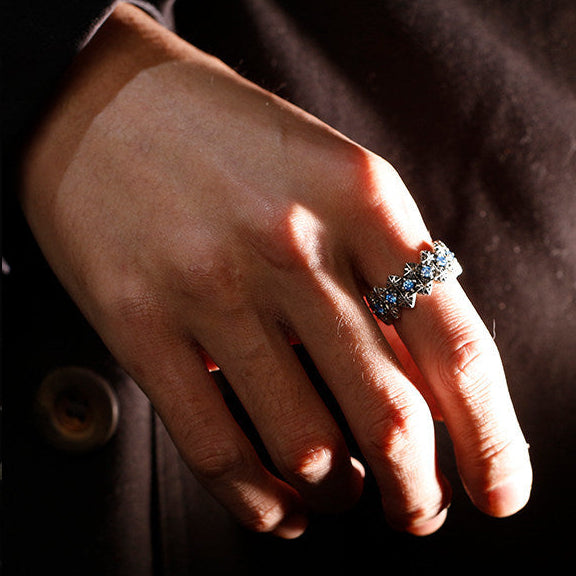 Heritage Mesh Open Ring | Minimalist Urban Band - Alternate View 5 - Pebble and Glow Luxury Jewelry