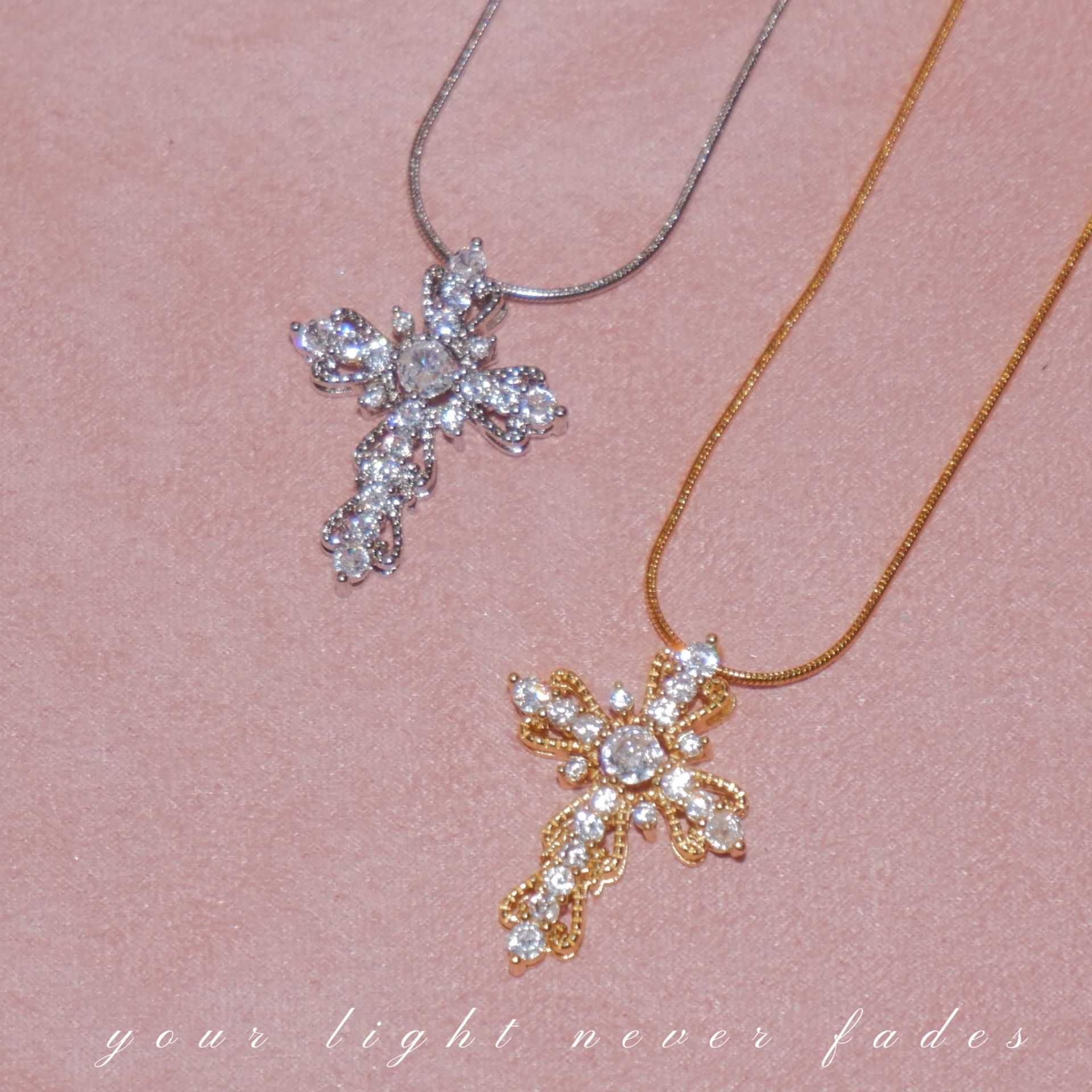 Celestial Cross Pendant | Urban Minimalist Necklace | Pebble and Glow Luxury Jewelry