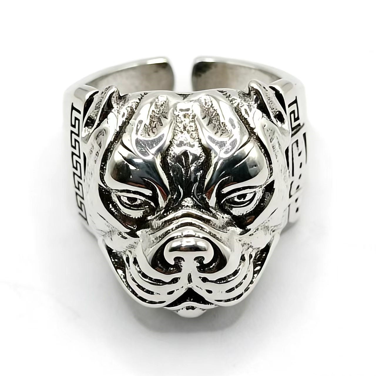 Pitbull Dominant Ring | Urban Retro Statement Piece - Alternate View 7 - Pebble and Glow Luxury Jewelry