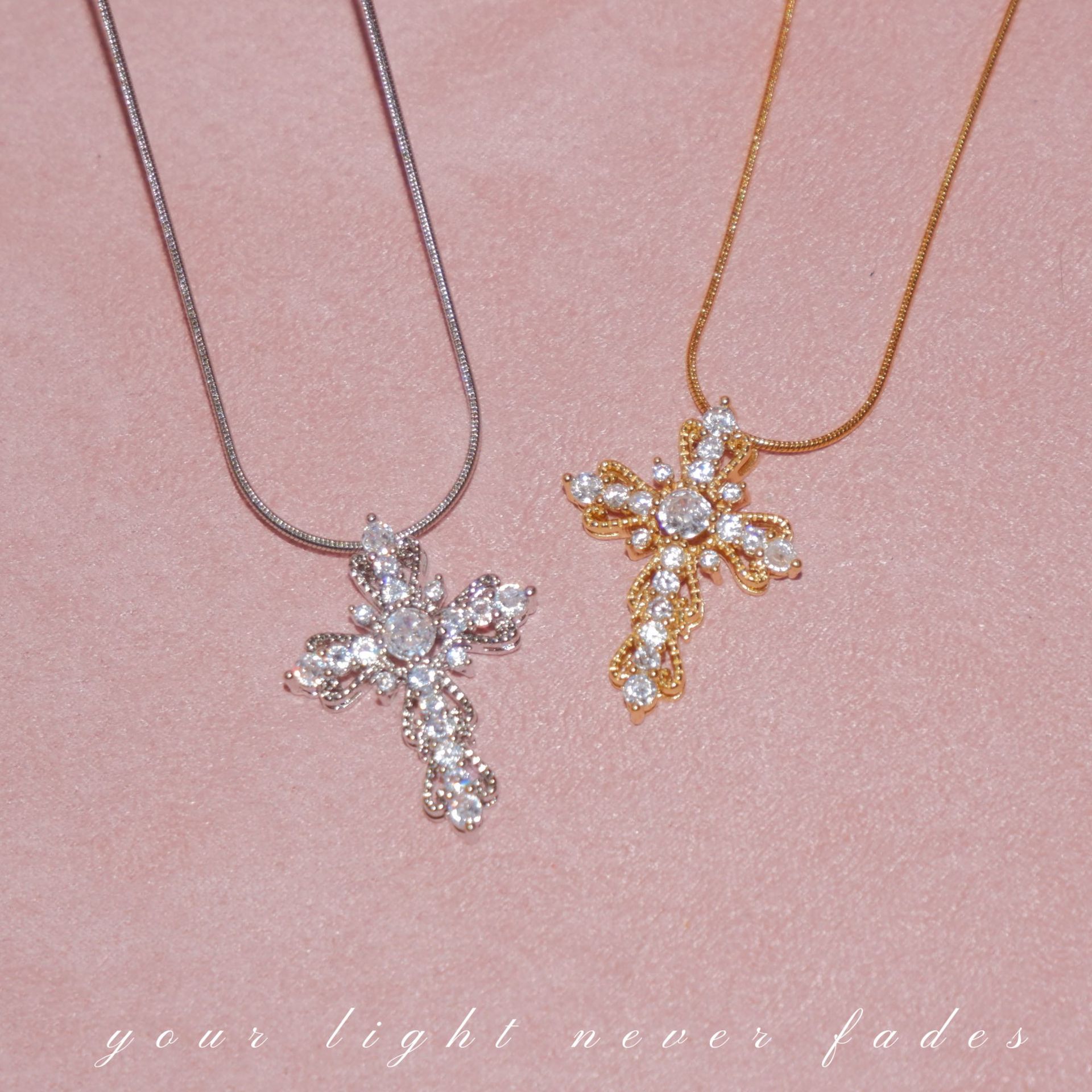 Celestial Cross Pendant | Urban Minimalist Necklace | Pebble and Glow Luxury Jewelry