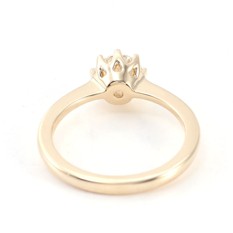 Eight-Prong Heritage Solitaire Ring | 14/18K Solid Gold - Alternate View 4 - Pebble and Glow Luxury Jewelry