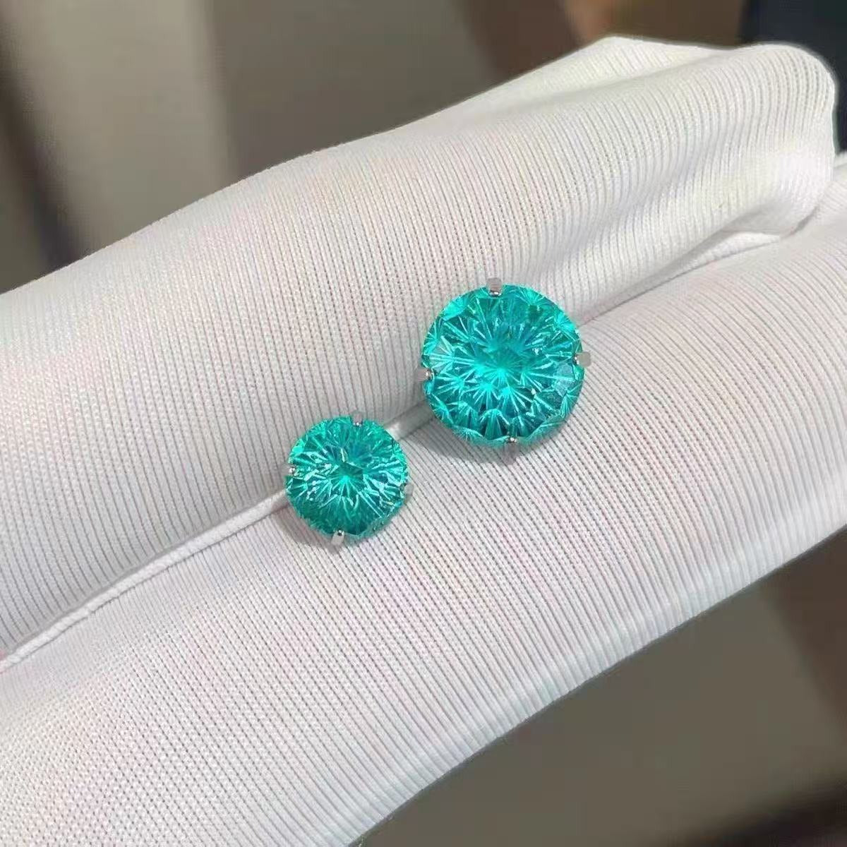 Celestial Fireworks Studs | Urban Minimalist Earrings - Side Profile View - Pebble and Glow Luxury Jewelry