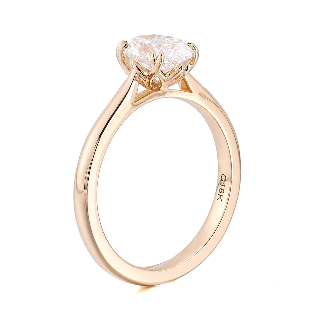 Oval Solitaire Diamond Ring | 14/18K Solid Gold - Alternate View 7 - Pebble and Glow Luxury Jewelry