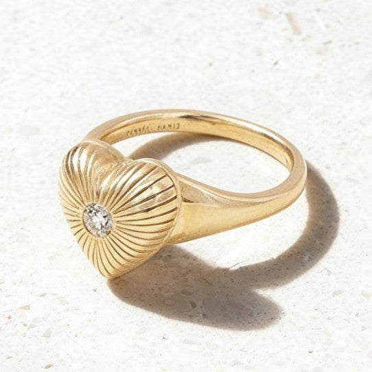 Celestial Heart Amulet Ring | 18K Gold Plated - Detail View 6 | Pebble and Glow Premium Jewelry