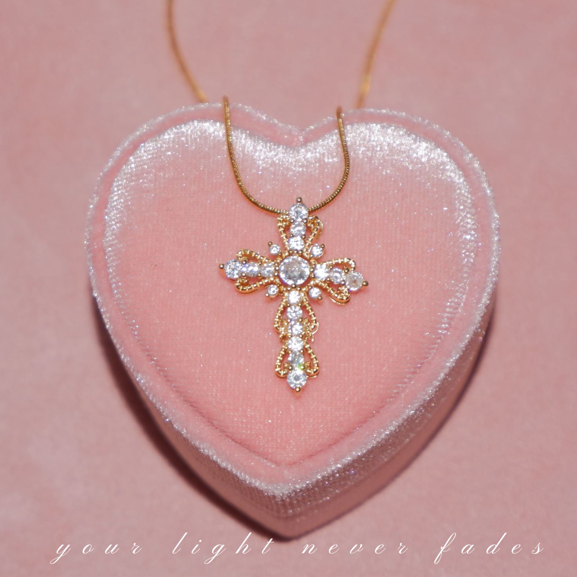 Celestial Cross Pendant | Urban Minimalist Necklace | Pebble and Glow Luxury Jewelry