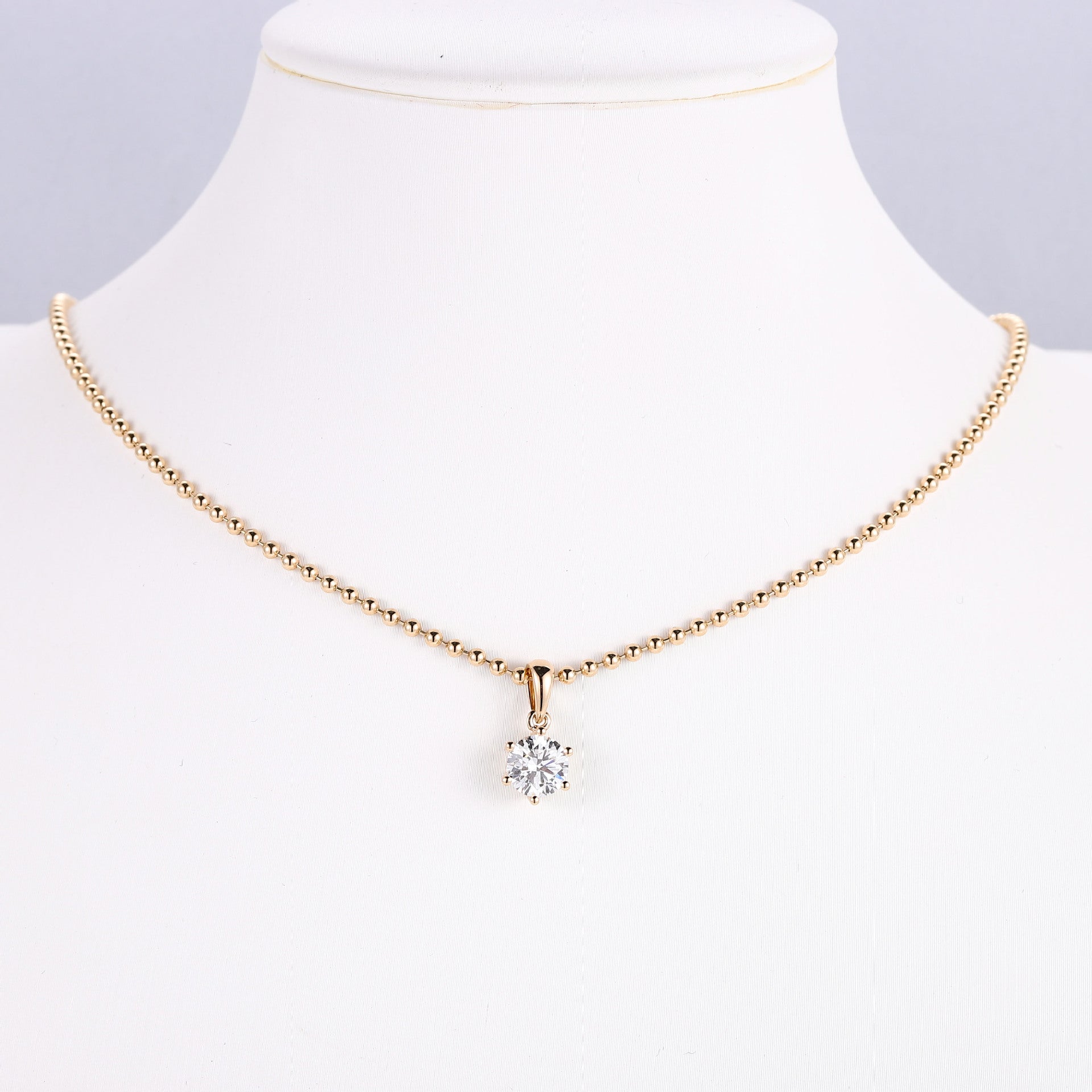 Serene Solitaire Diamond Necklace | 14/18K Solid Gold - Alternate View 5 - Pebble and Glow Jewelry